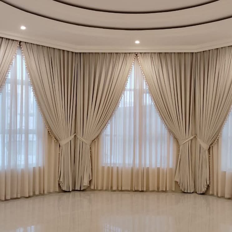 Double layer curtains installation in Dubai by Time Furniture